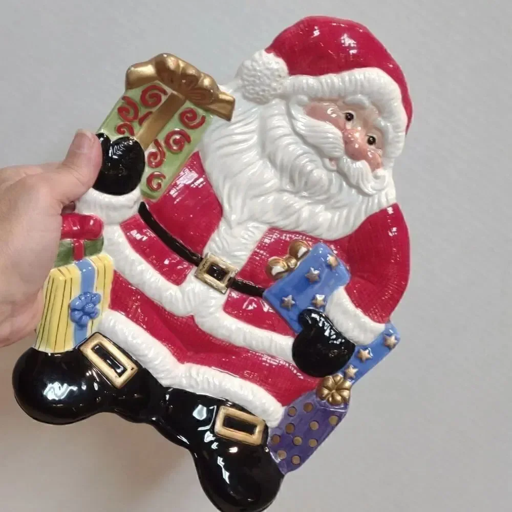 👍 Fitz and Floyd Santa Christmas Plate. C7